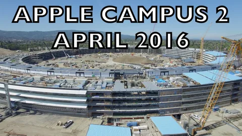 Apple uzay üssü kampüs inşaatından son görüntüler – Video