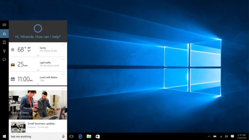windows 10 cortana