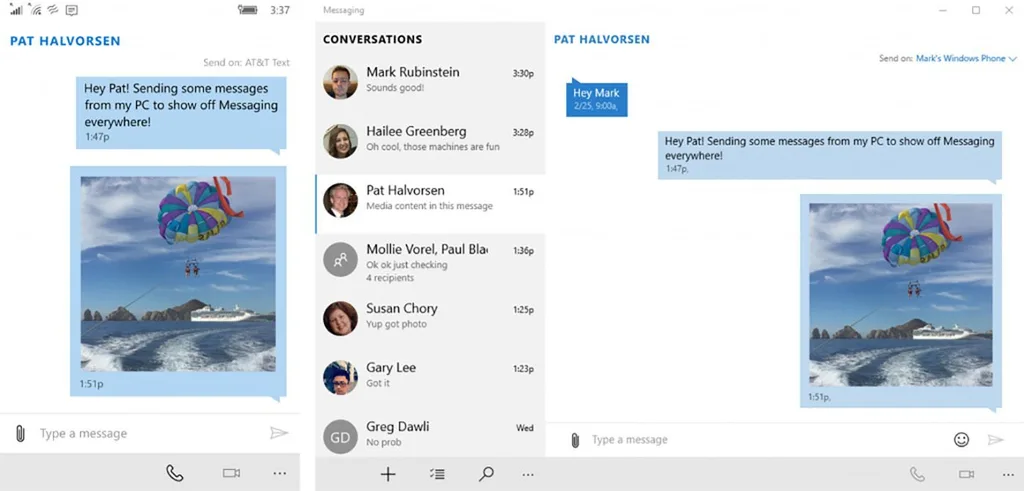Windows 10 Mobile ön izleme sürümüyle PC’den SMS gönderilebiliyor