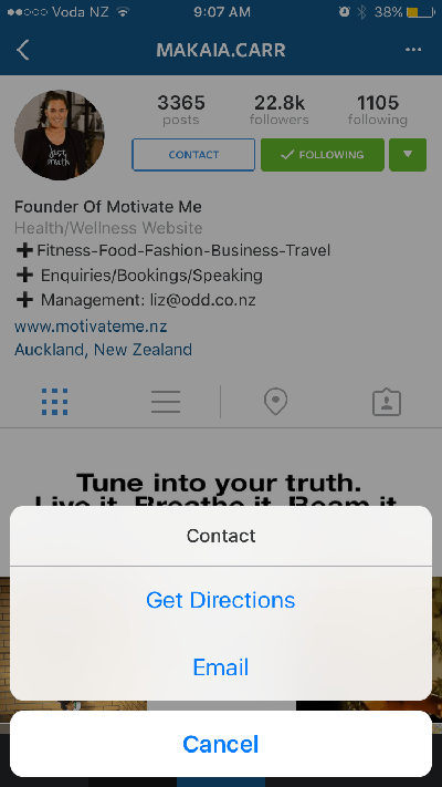 instagram contact
