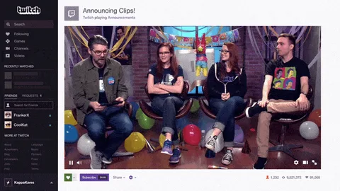 Twitch kısa kliplerle yayınların favori anlarını paylaşmayı sağlıyor