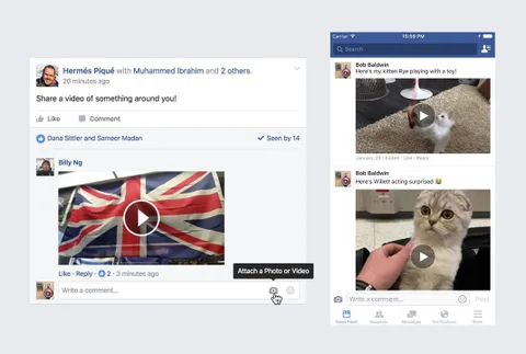 Facebook yorum olarak video yüklenmesine izin veriyor