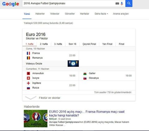 euro 2016 fikstür