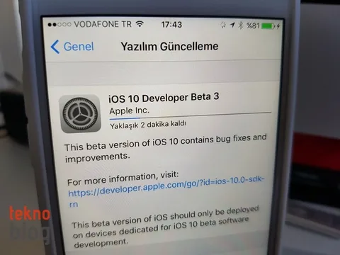 iOS 10 beta 3 ile yeni tvOS 10 ve watchOS 3 beta sürümleri yayınlandı
