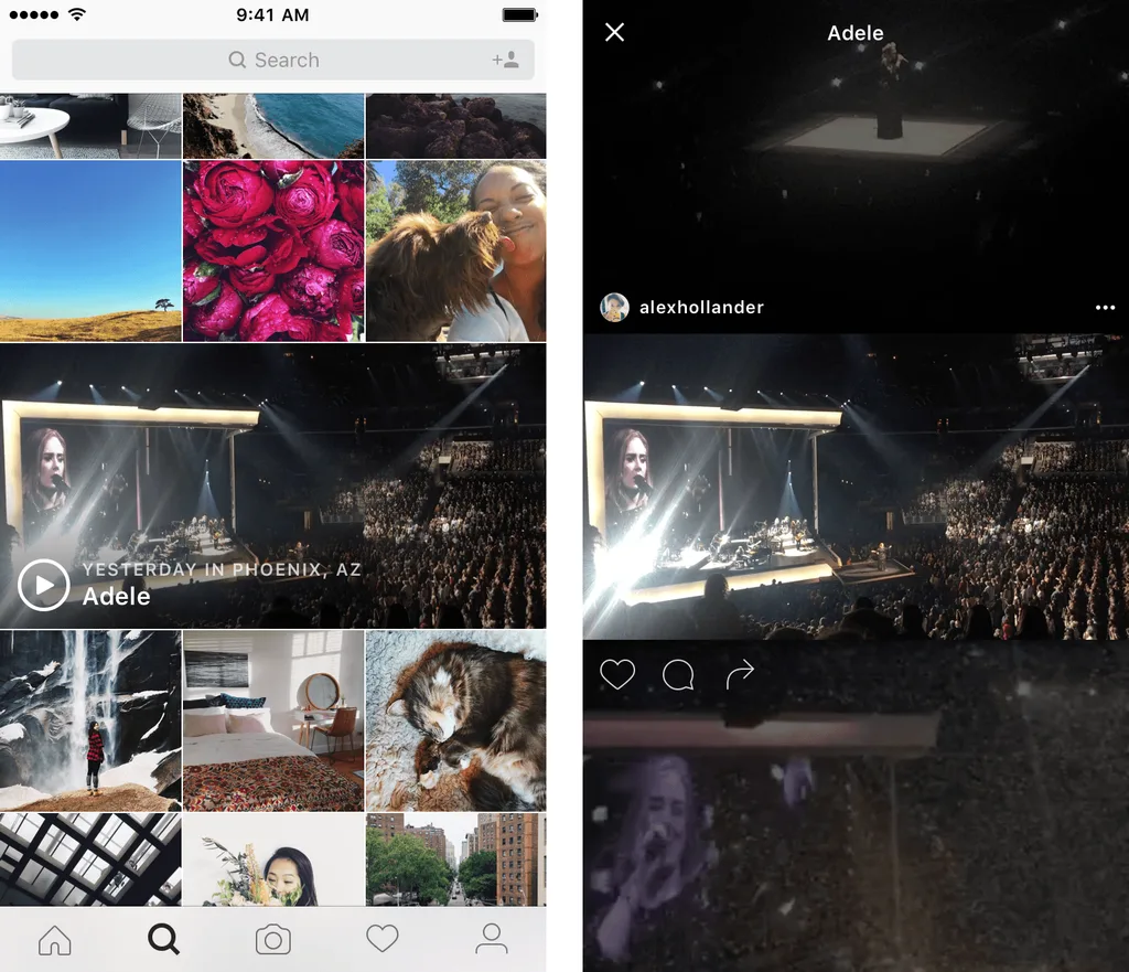 Instagram Keşfet sekmesinde etkinliklerin video kanallarını gösterecek
