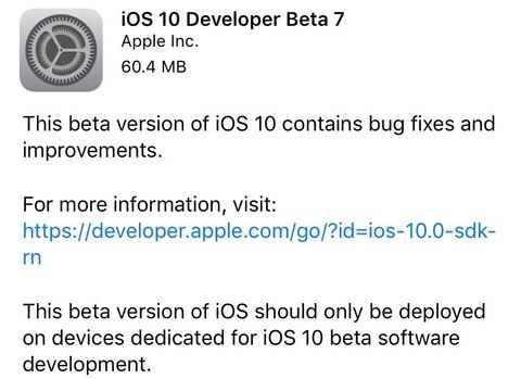 ios 10 beta 7