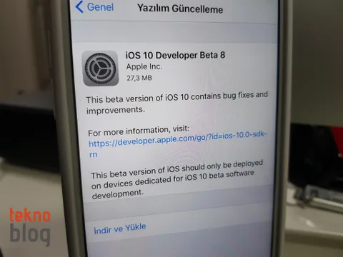 iOS 10 beta 8 ve Public Beta 7 sürümleri yayınlandı