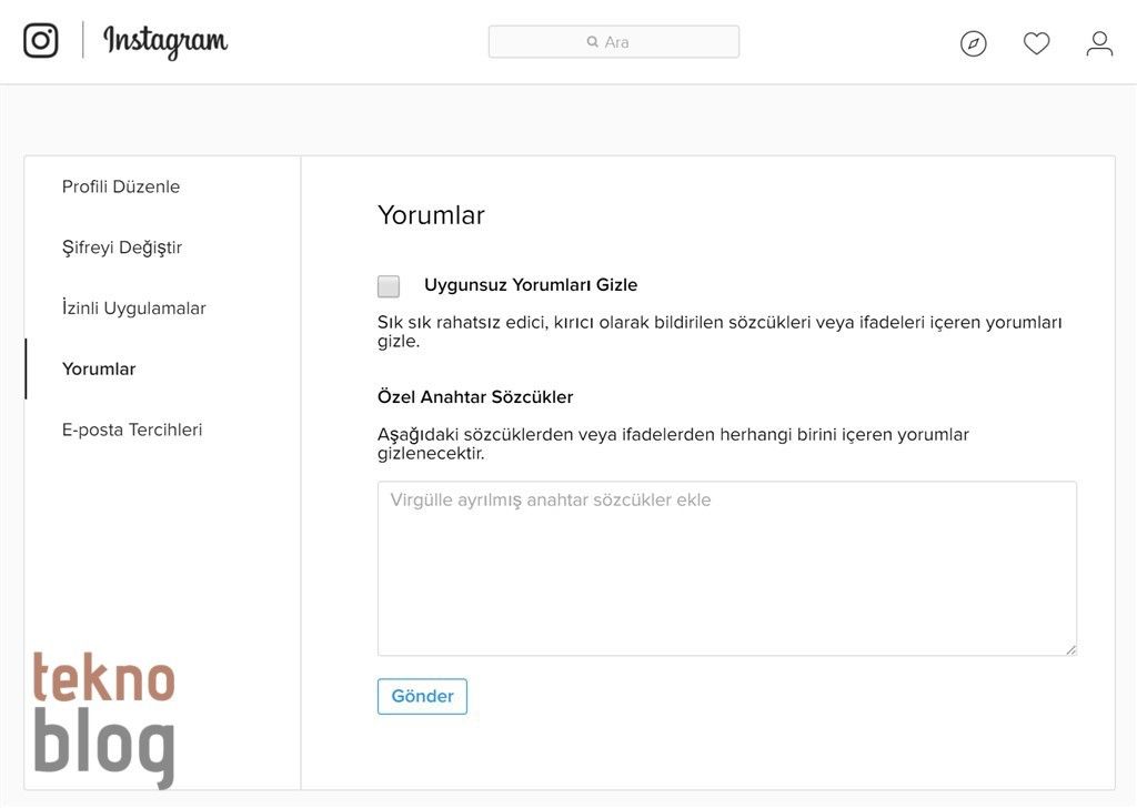 instagram yorum düzenleme