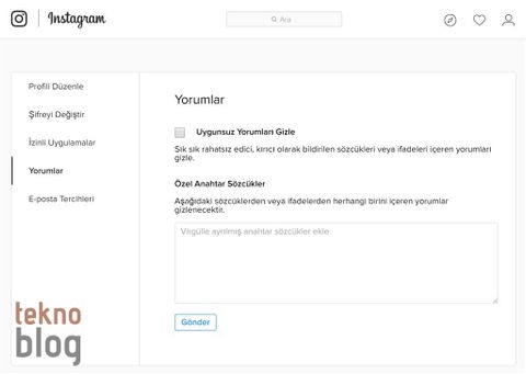 instagram yorum düzenleme