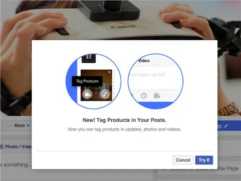 Facebook bazı sayfalara ürünlerini etiketleme imkanı sunuyor