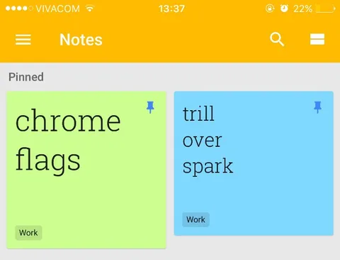 Google Keep önemli notları iliştirmeye izin veriyor