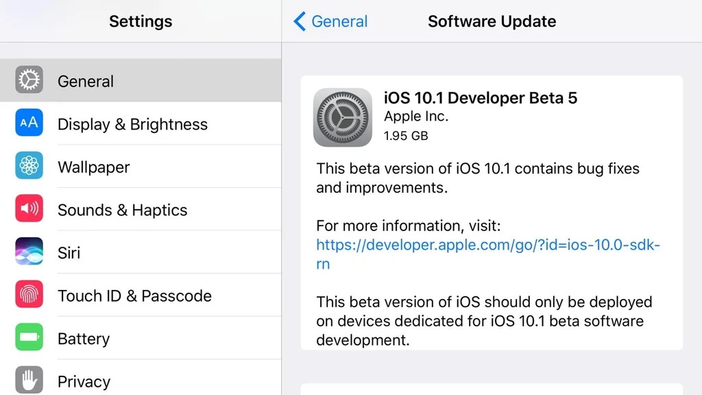 iOS 10.1 beta 5 kayıtlı geliştiriciler için yayınlandı