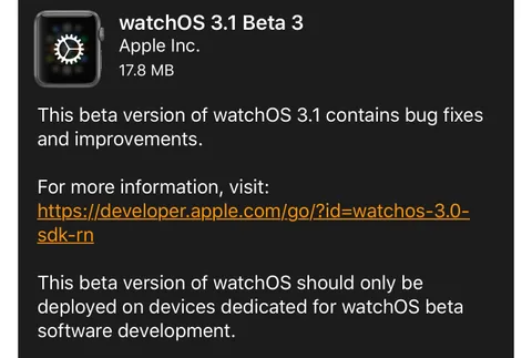watchOS 3.1 beta 3 sürümü geliştiriciler için yayınlandı