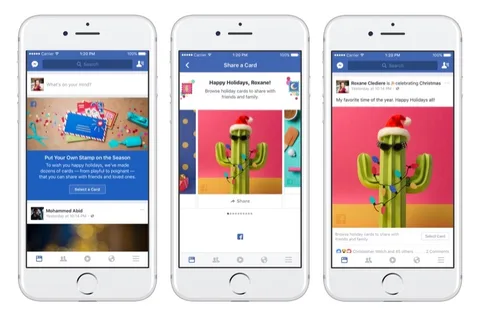 Facebook özel yılbaşı kartlarını kullanıma sundu