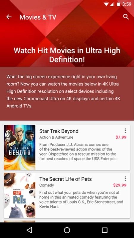 google play filmler 4k