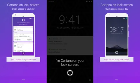 Cortana Android kilit ekranından erişilebilir olacak