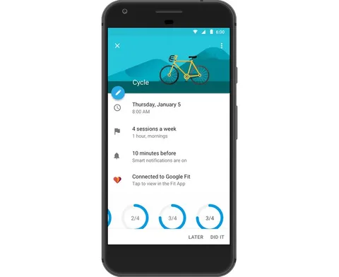 Google Takvim uygulaması fitness hedeflerinize ulaşmada yardımcı oluyor
