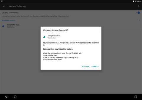 instant tethering android