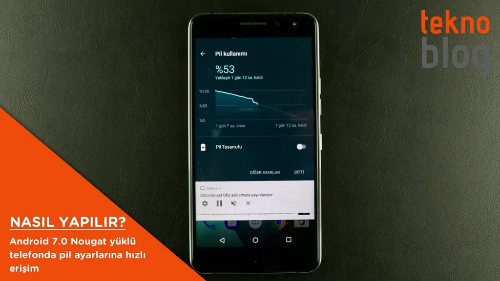 Nasıl Yapılır: Android 7.0 Nougat yüklü telefonda pil ayarlarına hızlı erişim