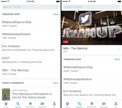 Twitter Anlar sekmesini Keşfet sekmesiyle değiştiriyor