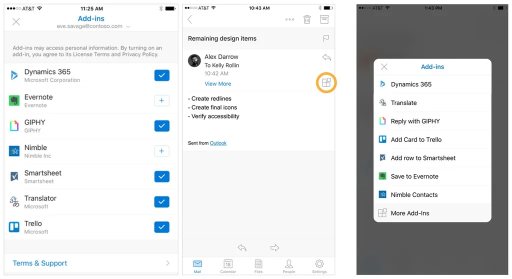 Microsoft Outlook iOS uygulaması eklenti desteğine kavuştu