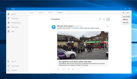 Twitter Windows 10 uygulaması yeni yüzüyle TweetDeck’i hatırlatıyor