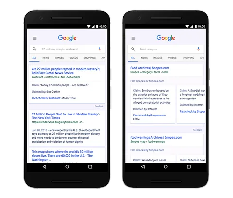 Google yalan haber ile mücadele için sonuçlarda gerçeklik kontrolü etiketi gösteriyor