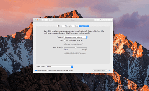 Mac bilgisayarlarda Apple’ın Night Shift modu nasıl açılır, renk sıcaklığı nasıl düzenlenir?