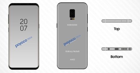 Galaxy Note 8 taslağı çift kameranın varlığını doğruluyor