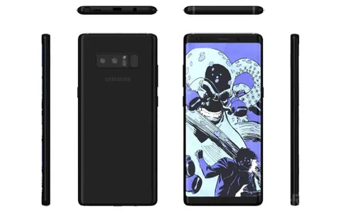 Galaxy Note 8 çizimleri kavisli köşeleri işaret ediyor