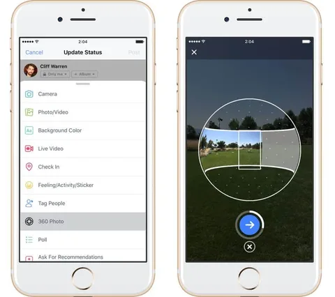 Facebook mobil uygulamaları üzerinden 360 derece fotoğraf çekme imkanı sunuyor