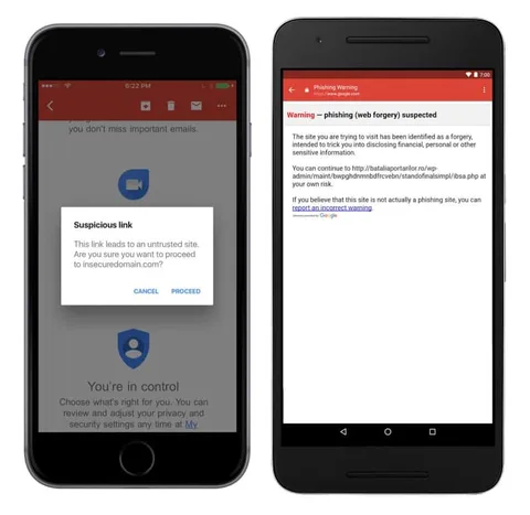 Gmail iOS uygulaması kullanıcıları şüpheli bağlantılar konusunda uyaracak