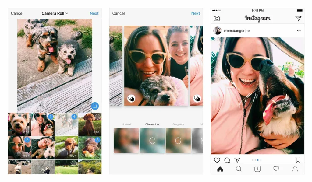 Instagram albümlerinde yatay ya da düşey fotoğraflar paylaşabilirsiniz