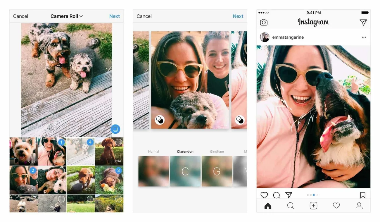 Instagram albümlerinde yatay ya da düşey fotoğraflar paylaşabilirsiniz