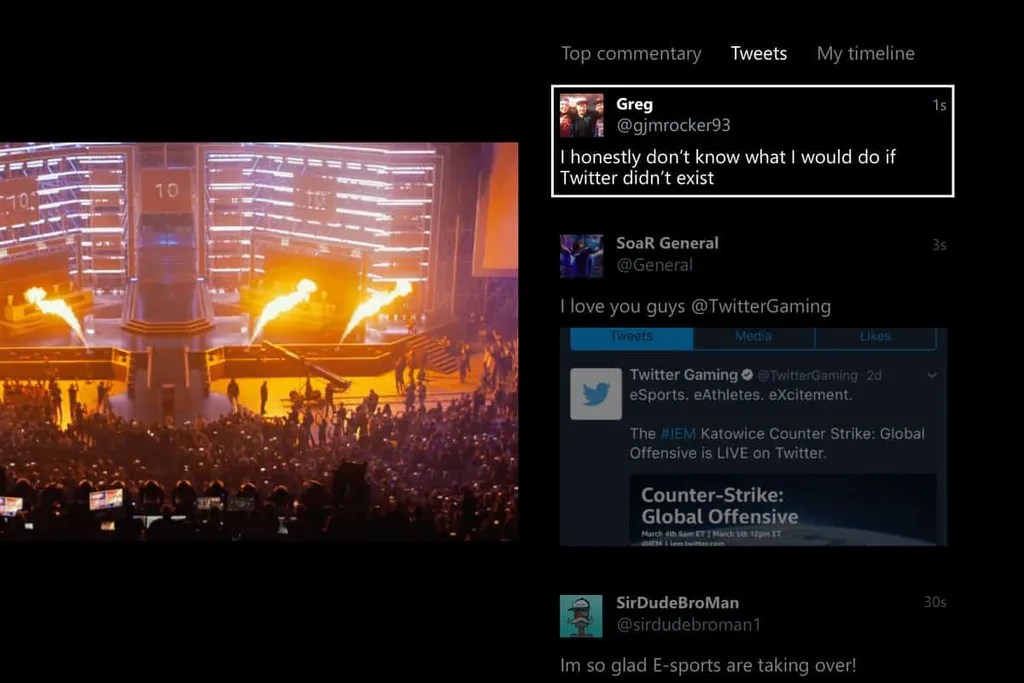 Twitter Xbox One uygulamasıyla video izlerken ana sayfaya bakılabilecek