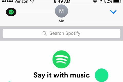 Spotify iMessage uygulaması 30 saniyelik ön izlemeleri paylaşmaya izin veriyor