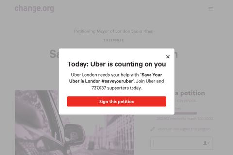 Uber Londra’da faaliyetlerini sürdürebilmek için imza kampanyası başlattı