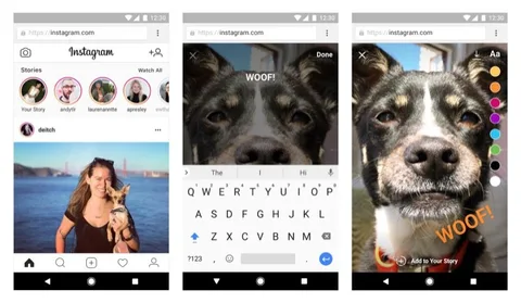 Instagram mobil web sitesi üzerinden hikaye paylaşımına izin veriyor