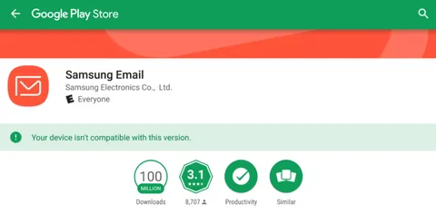 Samsung Email uygulaması 100 milyon indirme sayısına ulaştı