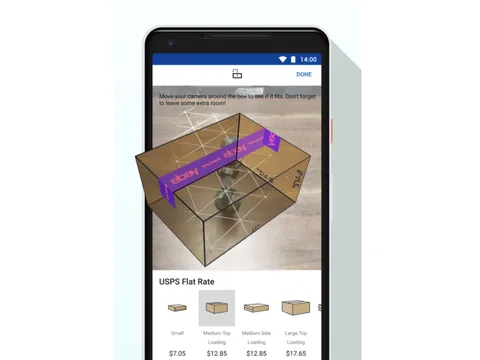 eBay Android uygulaması artırılmış gerçeklik ile uygun kutuyu seçmeye yardım edecek