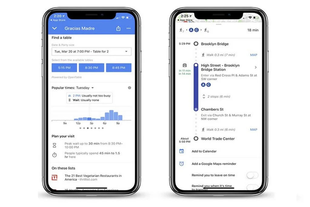 Google Haritalar iOS üzerinde restoranların bekleme süresini gösterecek