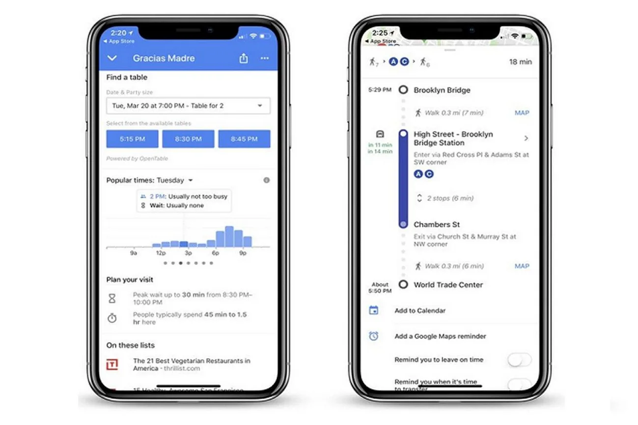 Google Haritalar iOS üzerinde restoranların bekleme süresini gösterecek
