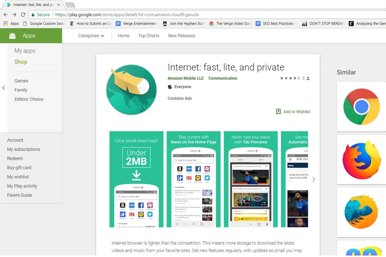Amazon verimli kullanım sunan Android internet tarayıcısı tasarladı
