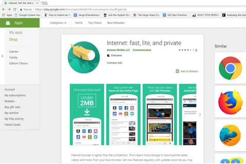 Amazon verimli kullanım sunan Android internet tarayıcısı tasarladı