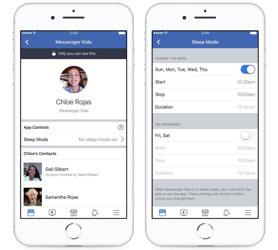 Facebook Messenger Kids uygulamasına uyku modu geliyor