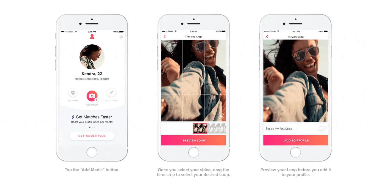 Tinder Loops ile profil fotoğraflarına hareket katmayı test ediyor