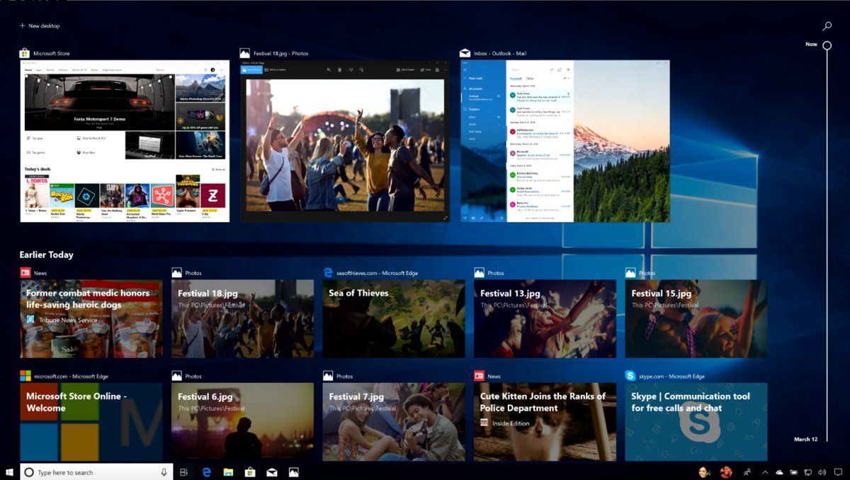 windows 10 timeline nisan 2018 güncelleştirmesi