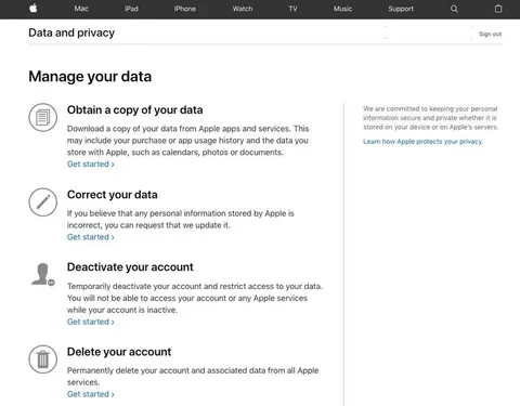 Apple gizlilik portalıyla kullanıcılarına veri indirme imkanı sunuyor