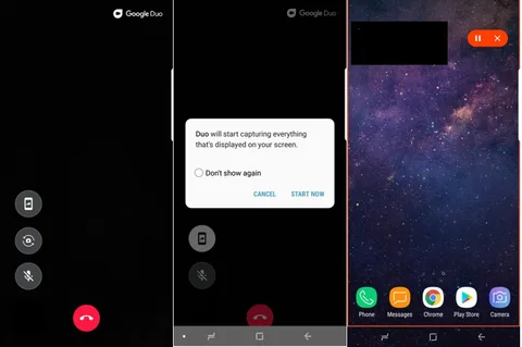 Google Duo Android uygulamasıya ekran paylaşımı yapılabiliyor