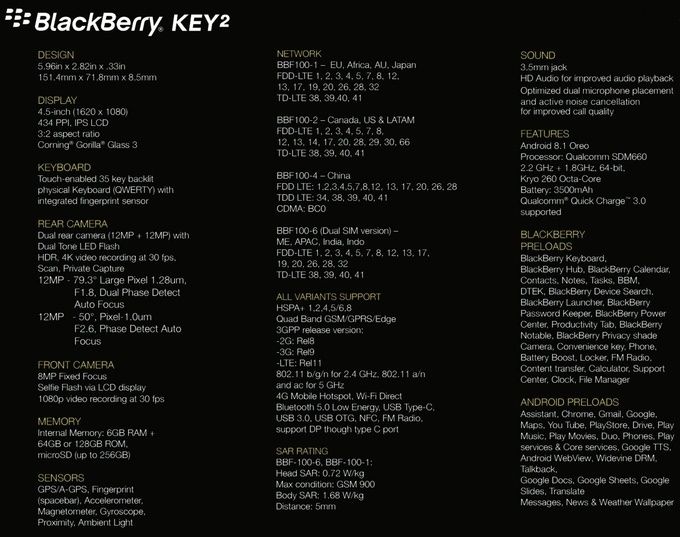 BlackBerry KEY2 sızıntısı Snapdragon 660’ın varlığını doğruluyor